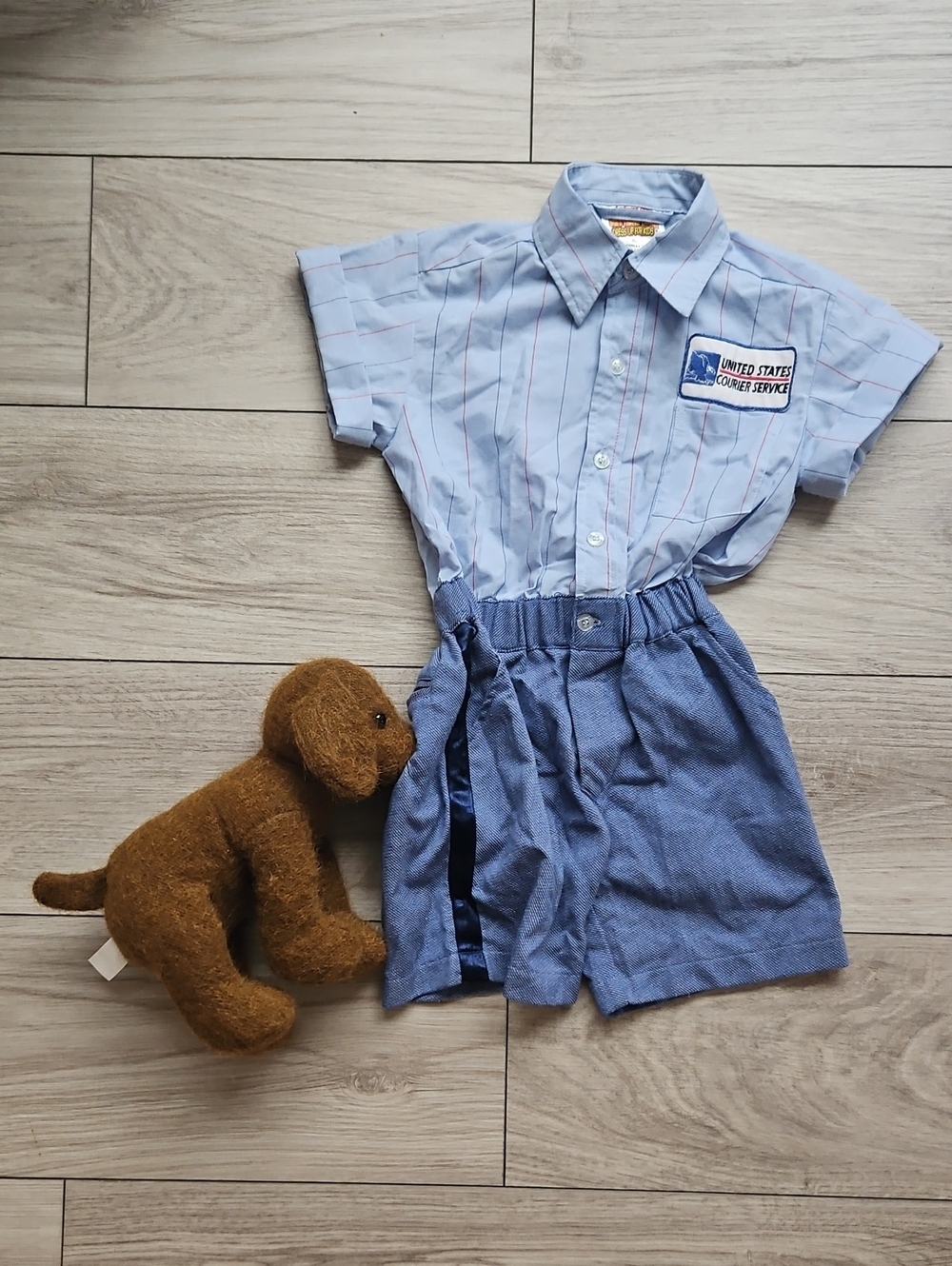Get Real Gear Postal Delivery Courier Costume Dress Up Size 2-3 With Puppy Dog